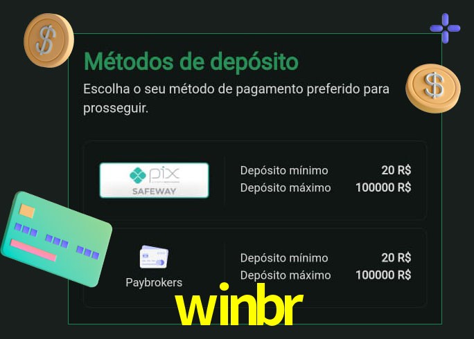 O cassino winbr oferece uma grande variedade de métodos de pagamento